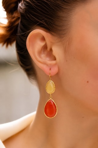 Boucles d'oreilles - Plaqué or jaune et œils-de-chat