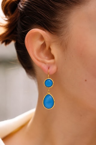 Boucles d'oreilles - Plaqué or jaune et œils-de-chat