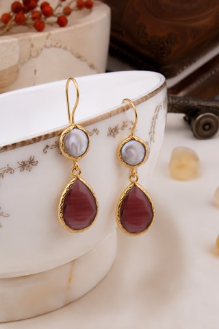 Pendientes - Chapado en oro amarillo y ojos de gato