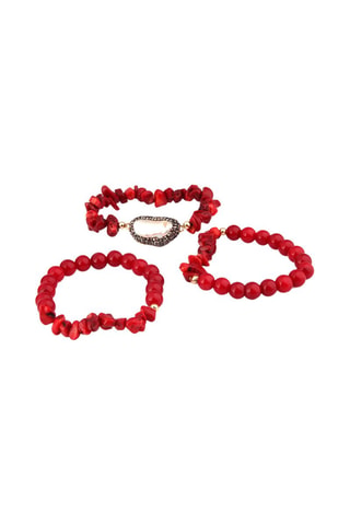 3 bracelets Corail et perle de culture