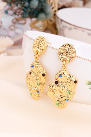Boucles d’oreilles - Plaqué or jaune et zircons