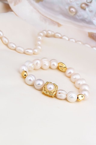 Bracelet - Blanc et doré