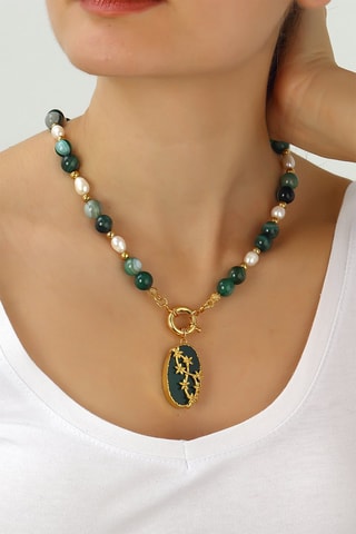 Collier - Agate et perles de culture