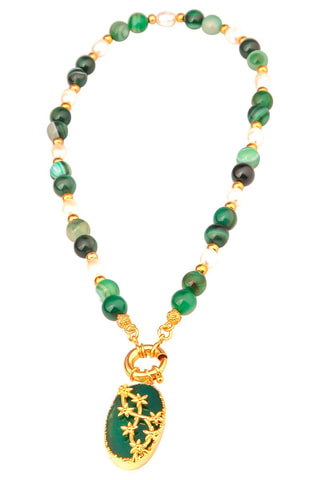 Collier - Agate et perles de culture
