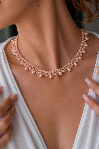 Collier - Plaqué or jaune et perles de culture