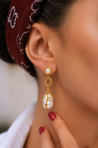 Pendientes - Chapado en oro amarillo y perlas cultivadas