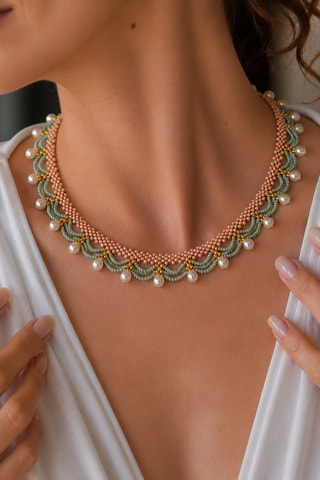Collier - Plaqué or jaune et perles de culture
