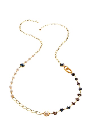Collier - Plaqué or jaune et perles de culture