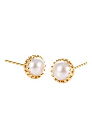 Puces - Plaqué or jaune et perles de culture