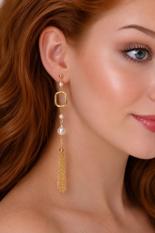 Boucles d'oreilles - Plaqué or jaune et perles de culture