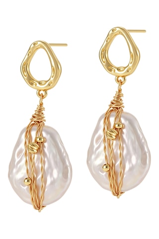 Boucles d'oreilles - Plaqué or jaune et perles de culture
