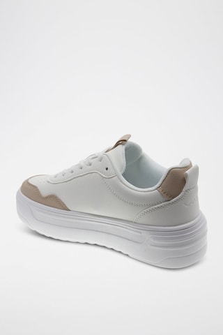Zapatillas con plataforma - Blanco y marrón