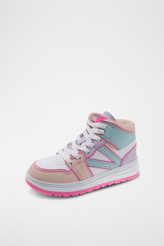 Zapatillas altas - Blanco y rosa