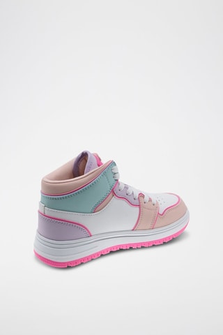 Zapatillas altas - Blanco y rosa