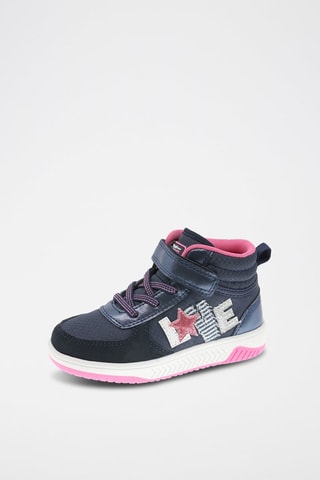 Hoge Leren Sneakers Marineblauw - Marineblauw