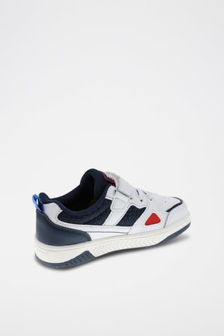Zapatillas de piel - Blanco, rojo y azul