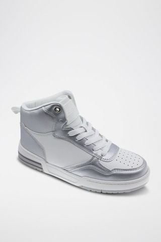 Zapatillas altas - Plateado y blanco
