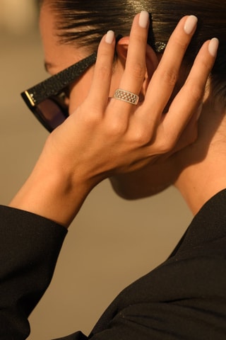 Bague The Crown Or blanc et diamants