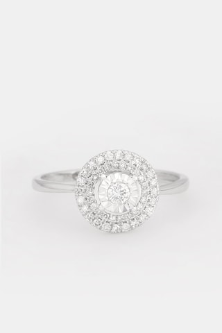 Bague Diamant Central - Or blanc et diamants 0,25 carat