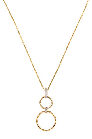 Pendentif Gold circles - Or jaune et diamants