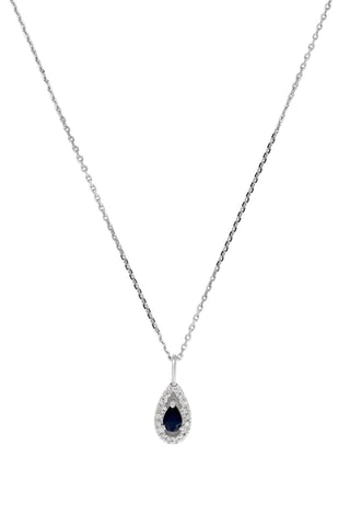 Pendentif Hollis - Or blanc, saphir et diamants