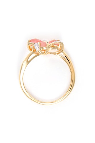 Bague Lilwenn - Or jaune, diamants et quartz rose