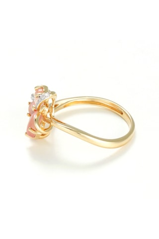 Bague Lilwenn - Or jaune, diamants et quartz rose