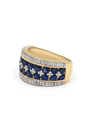 Bague Chemin de Saphirs - Or jaune, diamants et saphirs