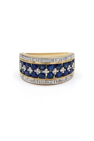 Bague Chemin de Saphirs - Or jaune, diamants et saphirs