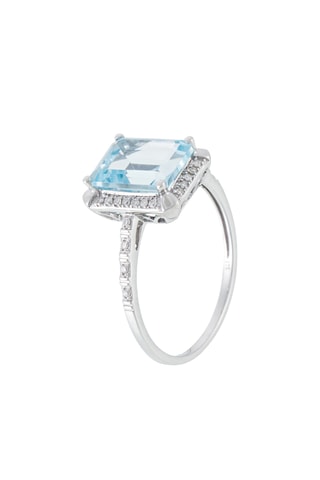 Bague Emeraldine - Or blanc, topaze et diamants