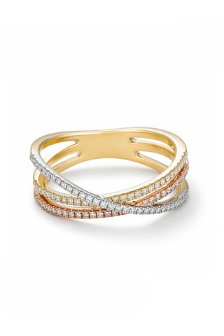 Bague Ephydatie - Or blanc, jaune et rose et diamants