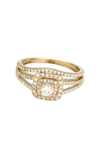Bague Carré Somptueux - Or jaune et diamants