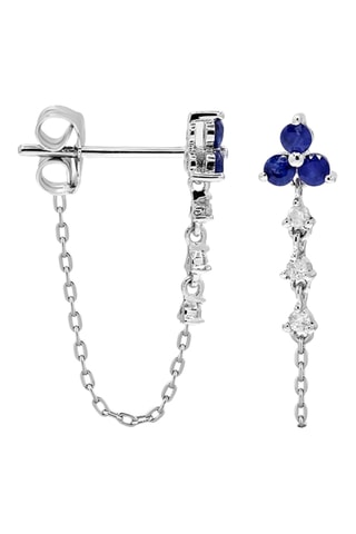 Boucles d'oreilles - Or blanc, saphirs et diamants