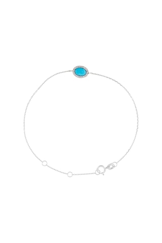 Bracelet Zuni - Oro blanco, diamantes y turquesa