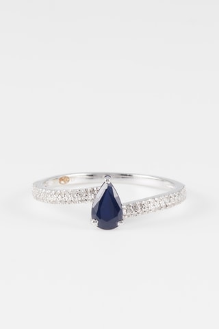 Anillo Précieuse - Oro blanco, diamantes y zafiro