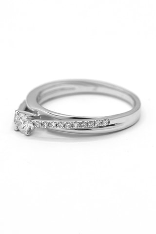 Solitaire Inversion - Or blanc et diamants