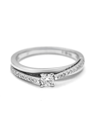 Solitaire Inversion - Or blanc et diamants