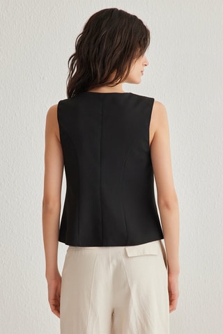 Colete de fato slim - Preto - Preto