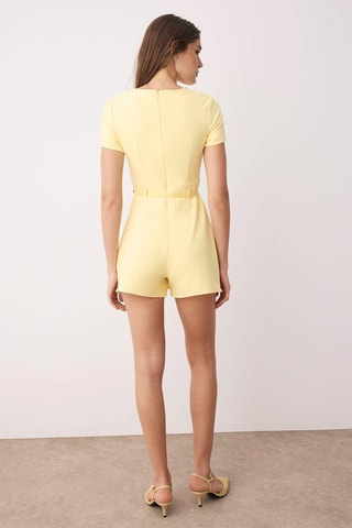 Combishort trompe-l'œil - Jaune