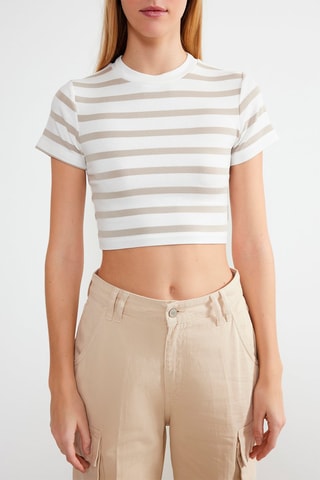 T-shirt cropped - Beige