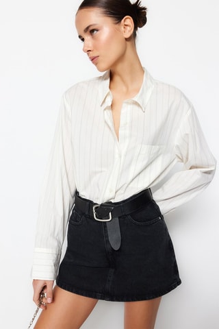 Jupe-short en jean - Noir
