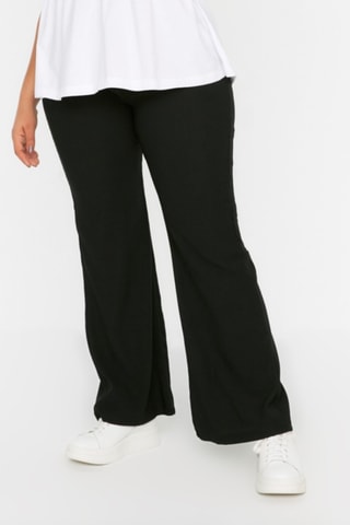 Pantalon wide legs taille haute - Noir