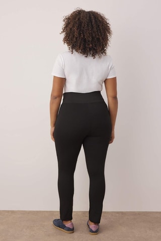 Pantalon cigarette taille haute - Noir