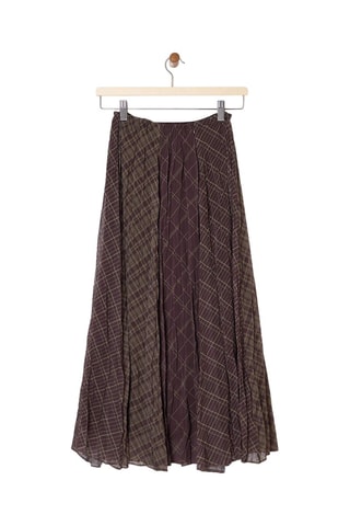 Jupe midi - Vert et marron