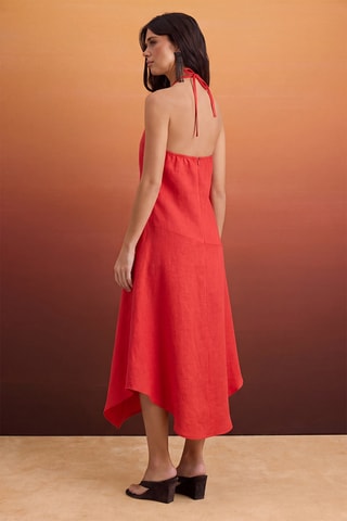 Robe midi en lin - Violet