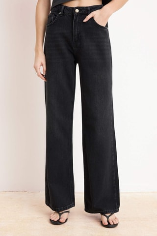 Jean wide legs taille haute - Noir