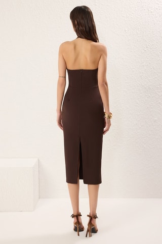 Vestido justo - Castanho - Castanho