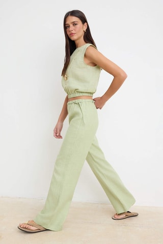 Pantalon en lin - Vert clair