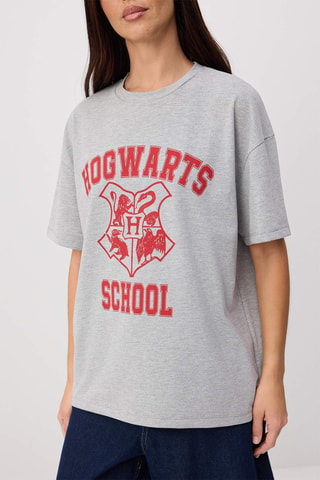 T-shirt relaxed Poudlard Harry Potter - Gris