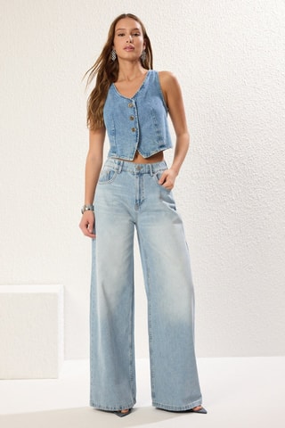 Jean wide legs - Bleu